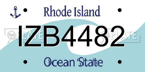 IZB4482 Rhode Island License Plate