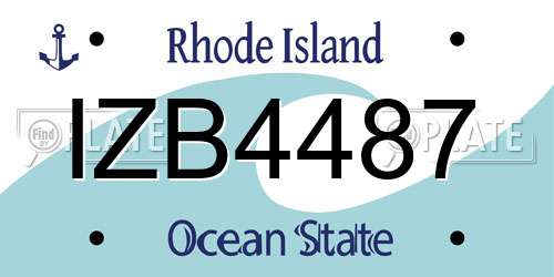 IZB4487 Rhode Island License Plate