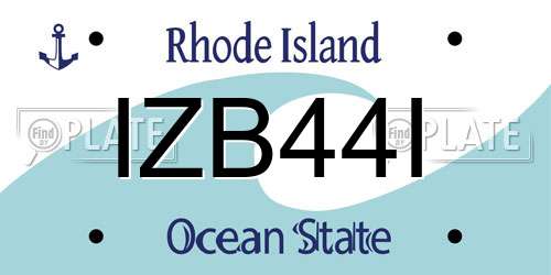 IZB44I Rhode Island License Plate