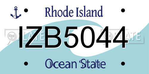 IZB5044 Rhode Island License Plate