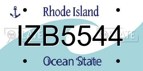 IZB5544 Rhode Island License Plate