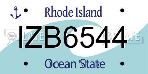 IZB6544 Rhode Island License Plate