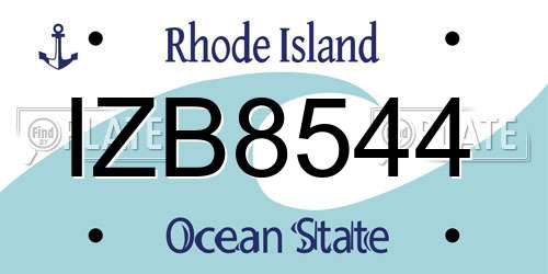 IZB8544 Rhode Island License Plate