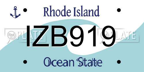 IZB919 Rhode Island License Plate