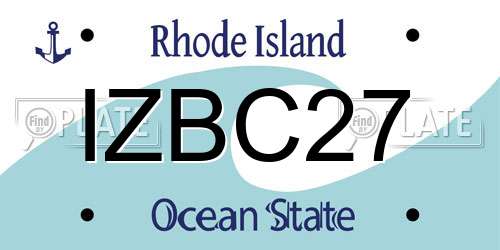 IZBC27 Rhode Island License Plate