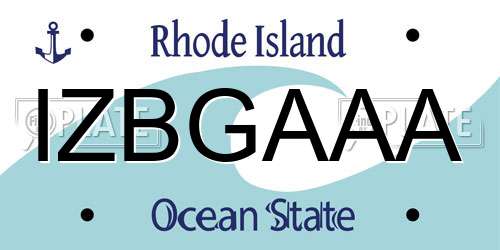 IZBGAAA Rhode Island License Plate