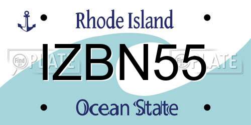 IZBN55 Rhode Island License Plate