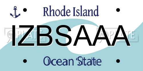 IZBSAAA Rhode Island License Plate