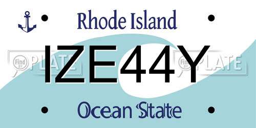 IZE44Y Rhode Island License Plate