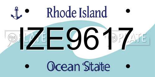IZE9617 Rhode Island License Plate