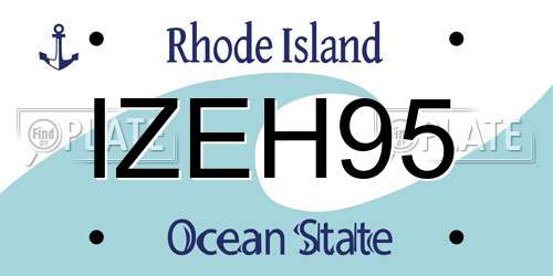 IZEH95 Rhode Island License Plate