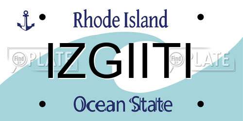 IZGIITI Rhode Island License Plate