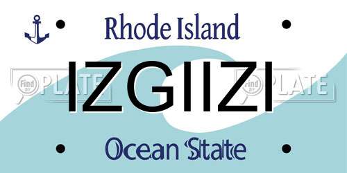IZGIIZI Rhode Island License Plate