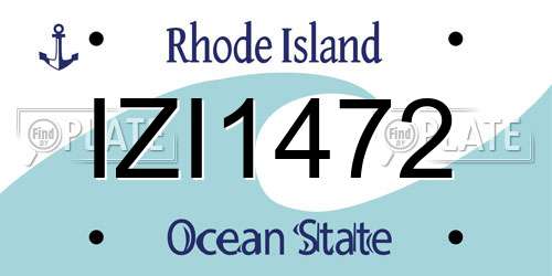 IZI1472 Rhode Island License Plate