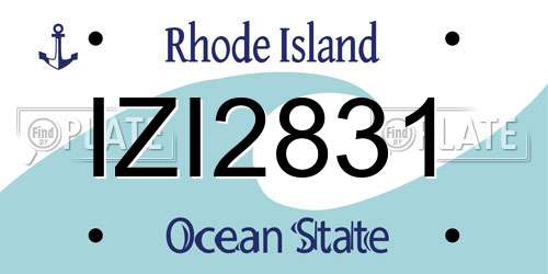 IZI2831 Rhode Island License Plate