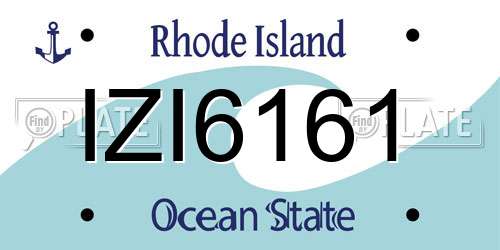 IZI6161 Rhode Island License Plate