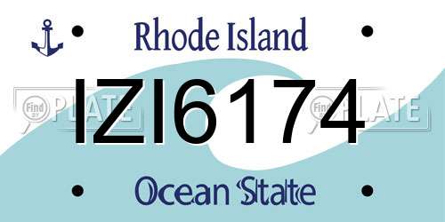 IZI6174 Rhode Island License Plate
