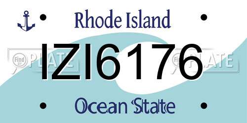 IZI6176 Rhode Island License Plate