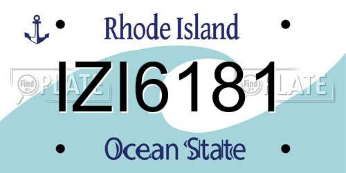 IZI6181 Rhode Island License Plate