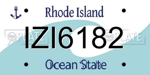 IZI6182 Rhode Island License Plate
