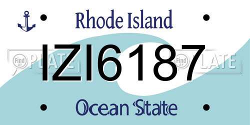 IZI6187 Rhode Island License Plate