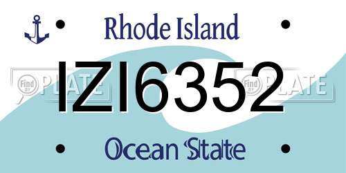 IZI6352 Rhode Island License Plate