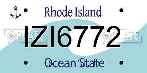 IZI6772 Rhode Island License Plate