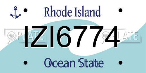 IZI6774 Rhode Island License Plate