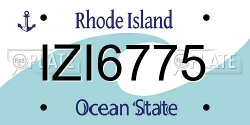 IZI6775 Rhode Island License Plate