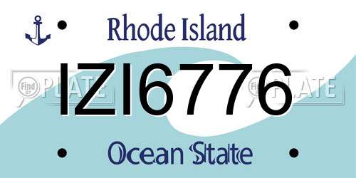 IZI6776 Rhode Island License Plate