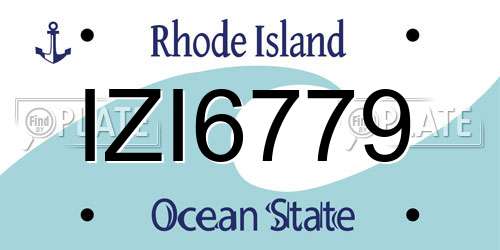 IZI6779 Rhode Island License Plate
