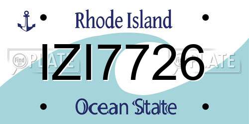 IZI7726 Rhode Island License Plate