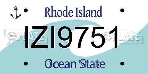 IZI9751 Rhode Island License Plate