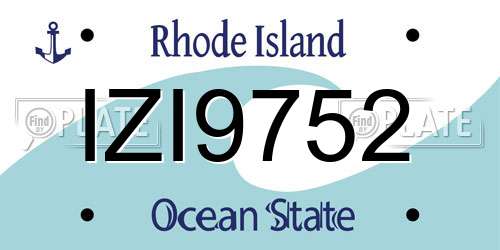 IZI9752 Rhode Island License Plate