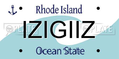IZIGIIZ Rhode Island License Plate