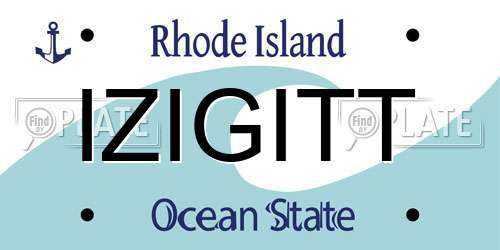 IZIGITT Rhode Island License Plate