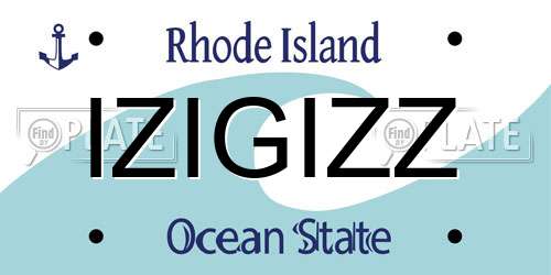 IZIGIZZ Rhode Island License Plate
