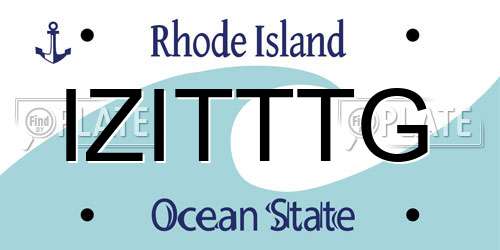 IZITTTG Rhode Island License Plate