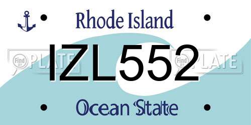 IZL552 Rhode Island License Plate