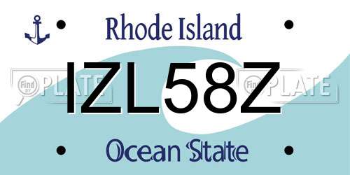IZL58Z Rhode Island License Plate