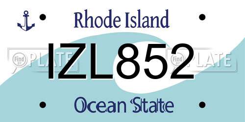 IZL852 Rhode Island License Plate