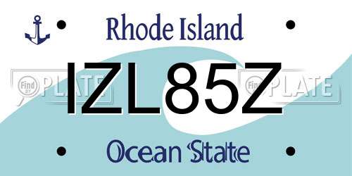 IZL85Z Rhode Island License Plate