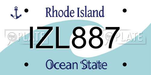 IZL887 Rhode Island License Plate