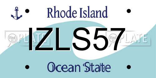 IZLS57 Rhode Island License Plate