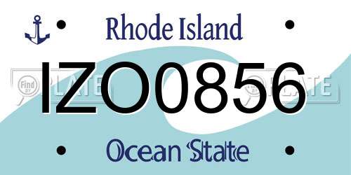 IZO0856 Rhode Island License Plate