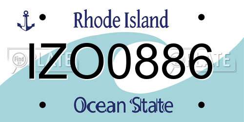 IZO0886 Rhode Island License Plate
