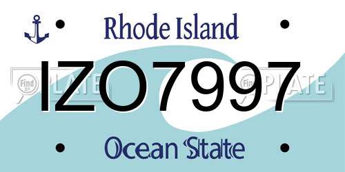 IZO7997 Rhode Island License Plate
