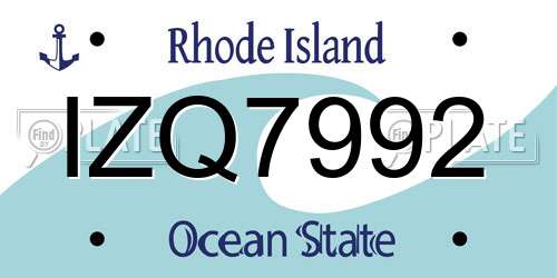 IZQ7992 Rhode Island License Plate