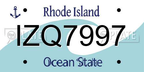 IZQ7997 Rhode Island License Plate