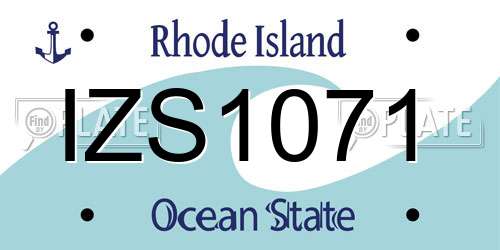 IZS1071 Rhode Island License Plate